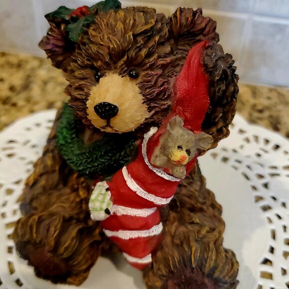 Christmas Resin Bear Figure Decoration Figure MY STOCKING - Picture 2 of 7